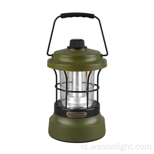 WASON 2023 Kedatangan Baru Waterproof Air Outdoor Vintage Camping Lantern Stepless Stepless USB-C Camping Camping Camping Light OEM Color